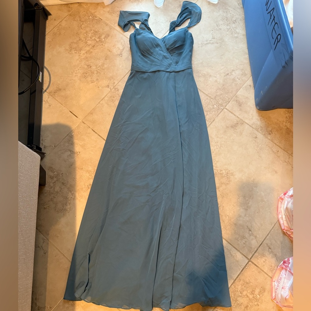Azazie Emily Dress. Color Bermuda